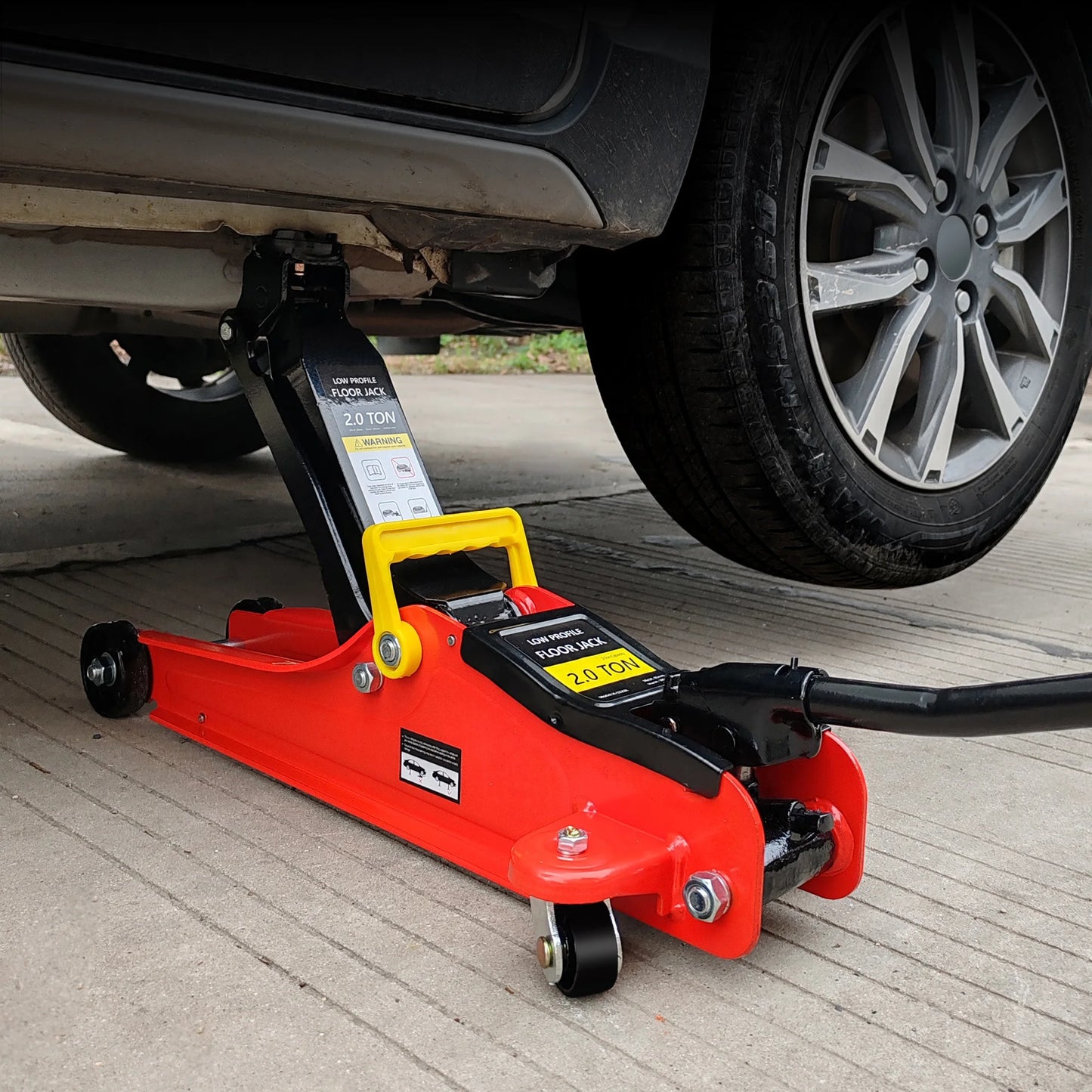 2T Low Profile Floor Jack with 3T Jack Stands and Tire Repair Kit