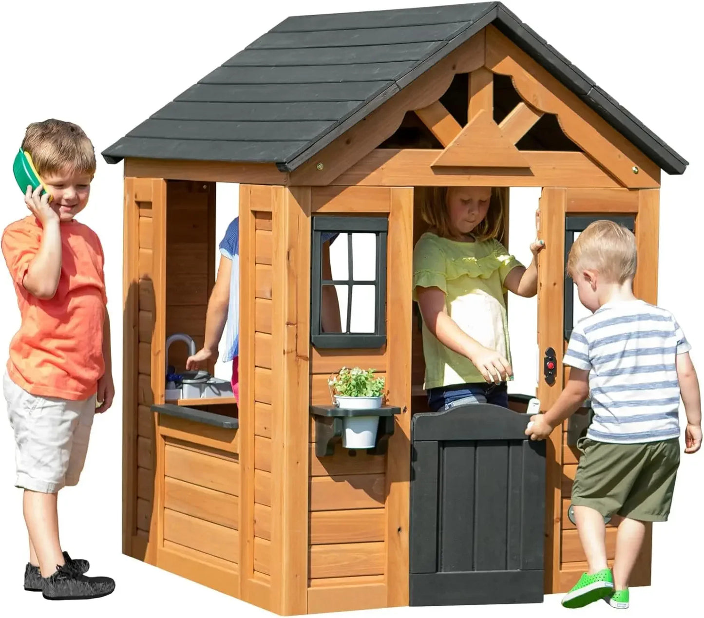 Outdoor Wooden Cottage Playhouse