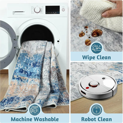Soft, Low Pile Machine Washable Area Rug
