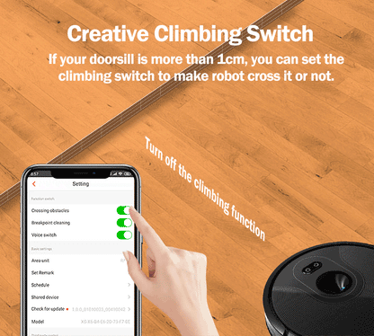 Robot Vacuum Cleaner with Smart Eye System, Virtual Barrier APP and Auto Floor Mopping