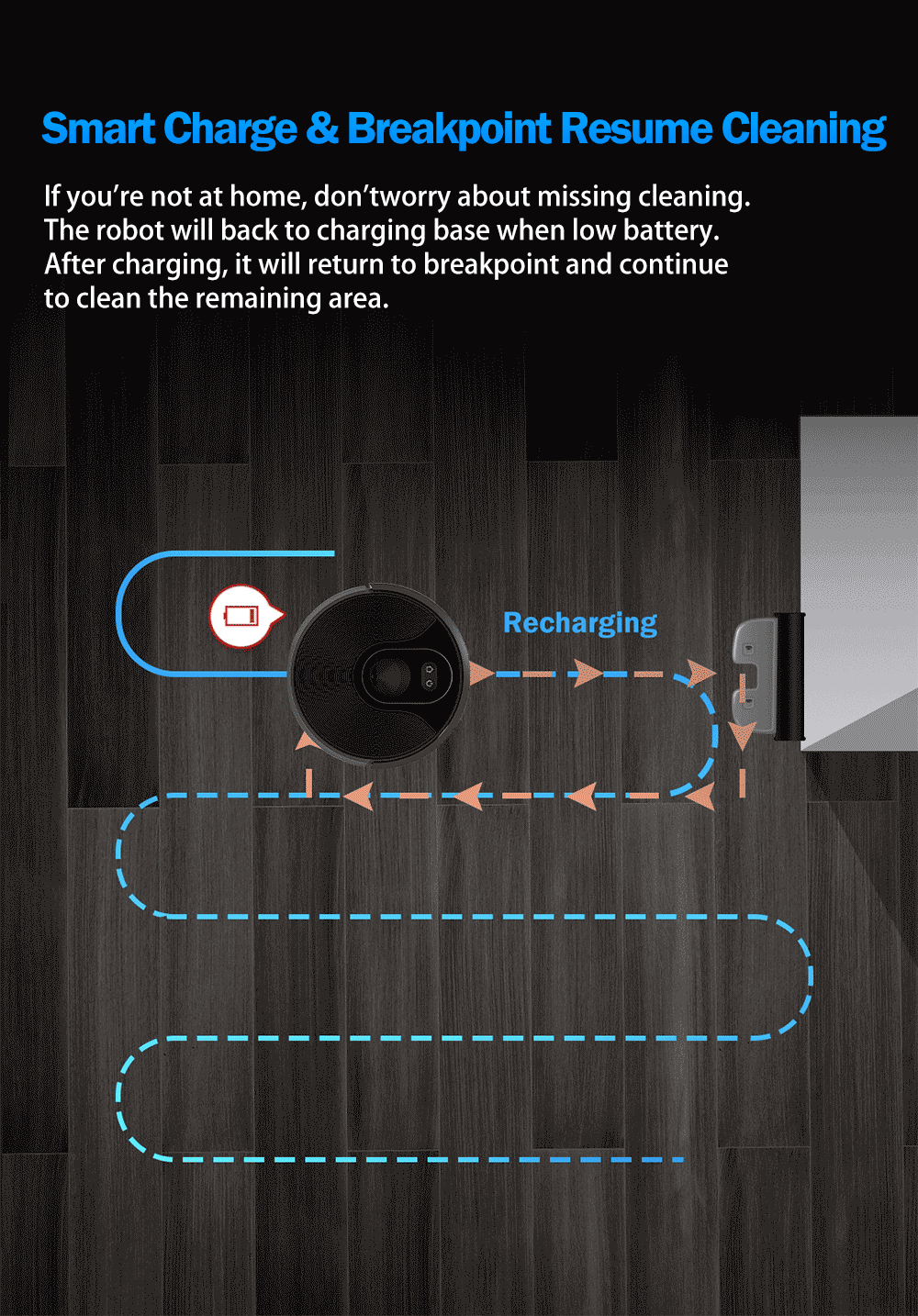 Robot Vacuum Cleaner with Smart Eye System, Virtual Barrier APP and Auto Floor Mopping