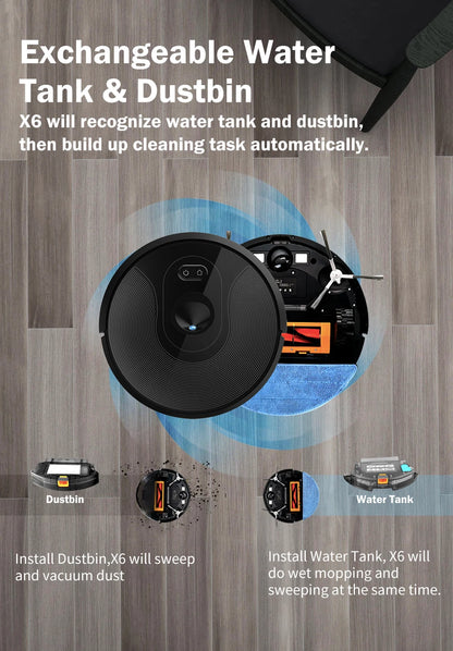 Robot Vacuum Cleaner with Smart Eye System, Virtual Barrier APP and Auto Floor Mopping