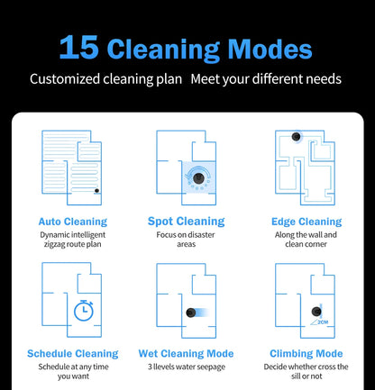 Robot Vacuum Cleaner with Smart Eye System, Virtual Barrier APP and Auto Floor Mopping