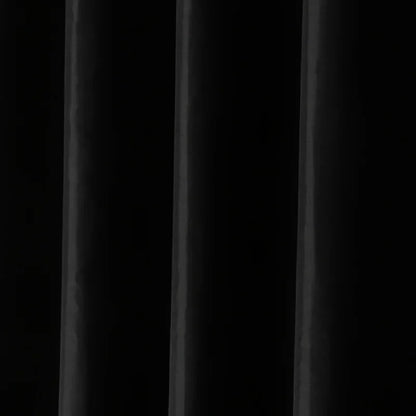 Solid Black Waterproof Fabric Shower Curtains With Hooks