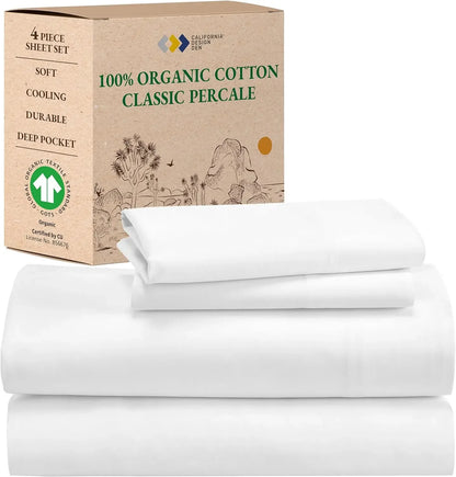 100% Organic Cotton Cooling Sheet Set With Deep Pockets