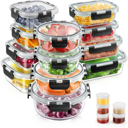 34pc Glass Food Storage Containers with Lids Set
