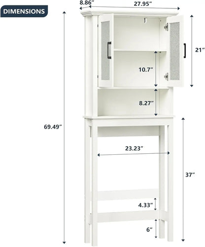 Over The Toilet Bathroom Storage Cabinet with Doors
