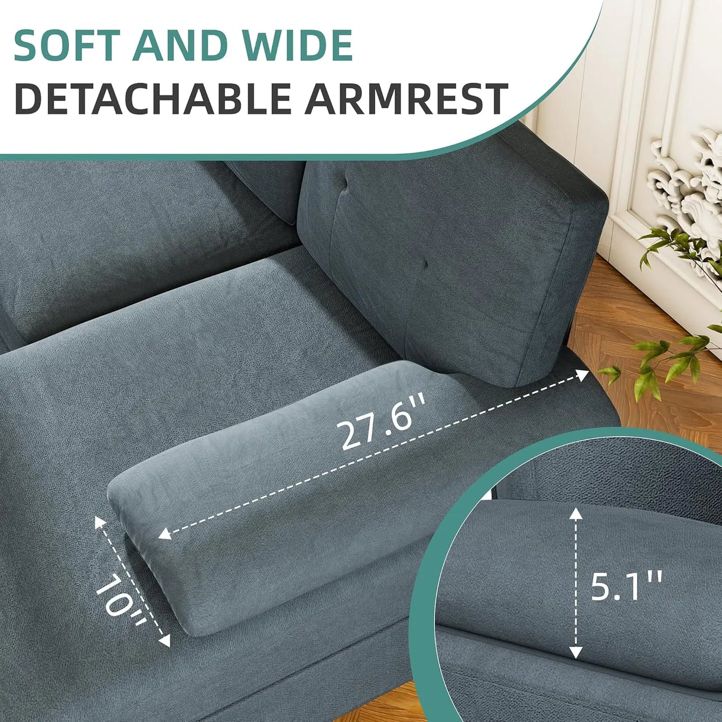 U-Shaped Sectional Sofa Couch with Double Chaises