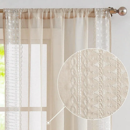 Linen Window Curtains for Living Room / Bedroom