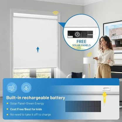 Motorized (Solar Panels) Smart Electric Blinds with Remote