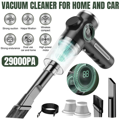 Mini Handheld Wireless Vacuum Cleaner With Strong Suction & 3 filters 120W