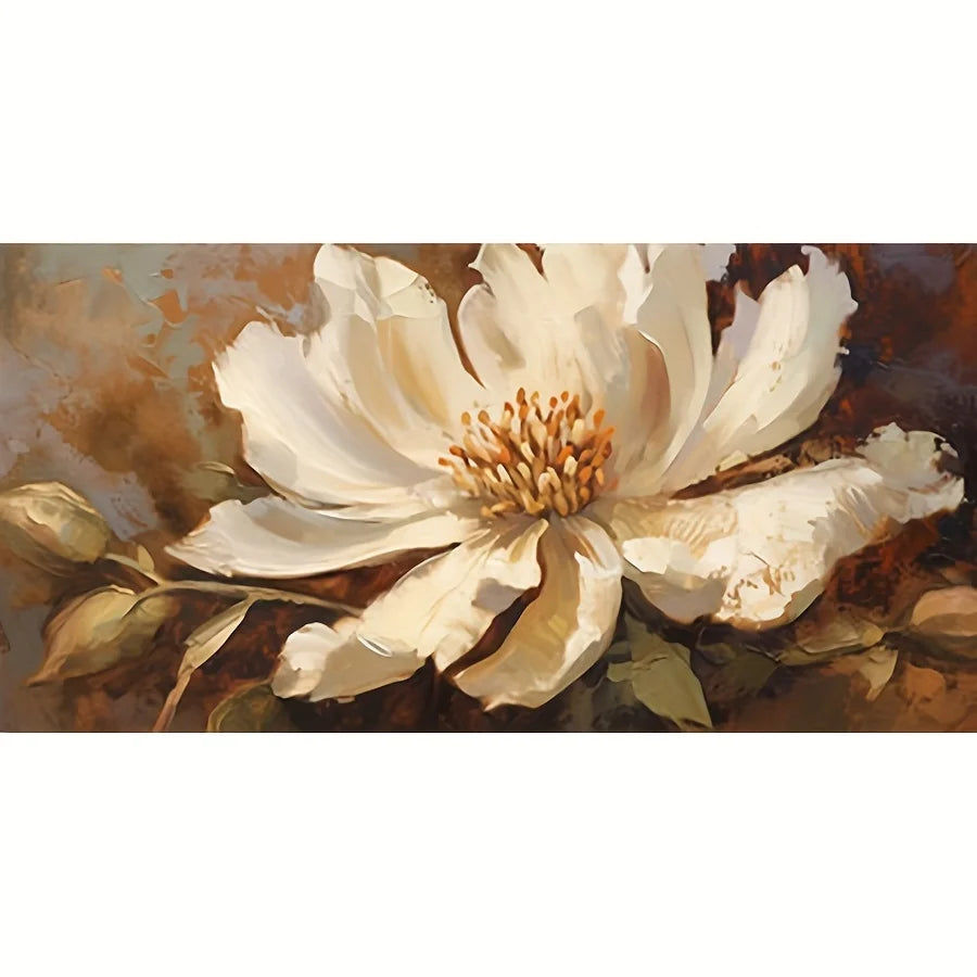 Canvas Wrapped Framed Flower Painting