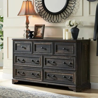 Farmhouse 54" Wide 7 Drawer Dresser