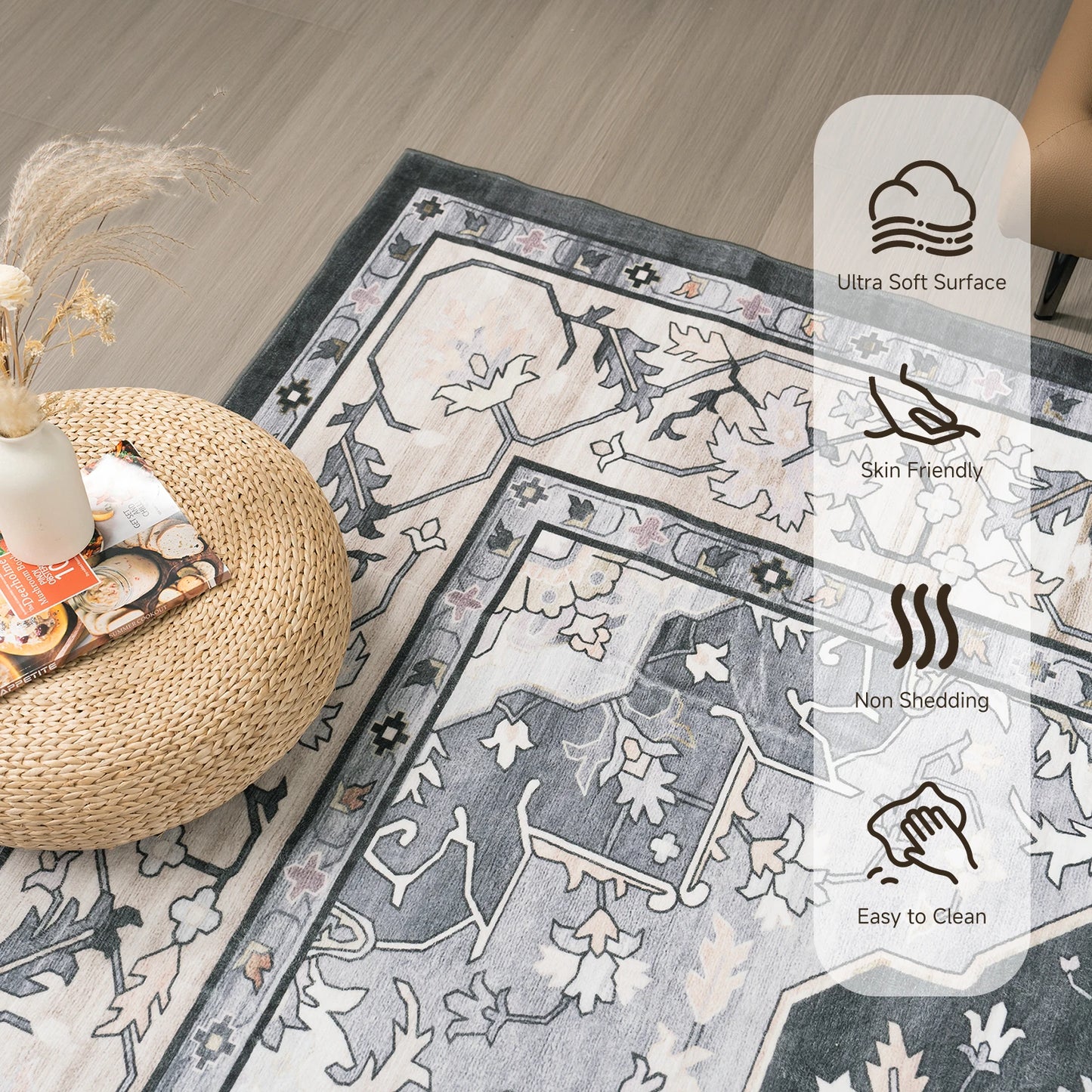 Washable Low-Pile Area Rug