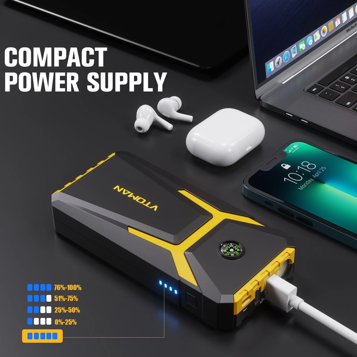 Pro Car Jump Starter/Battery Charger - 2000A Power Bank