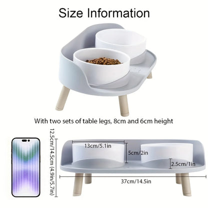 Elevated Pet Double Feeding Bowl for Water and Food