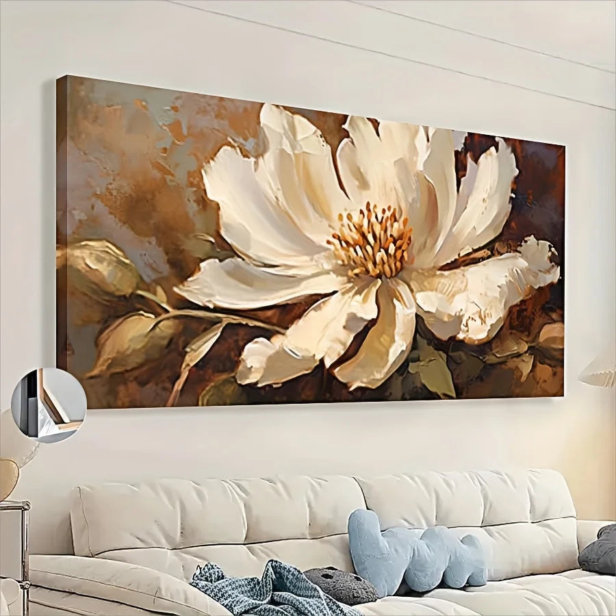 Canvas Wrapped Framed Flower Painting