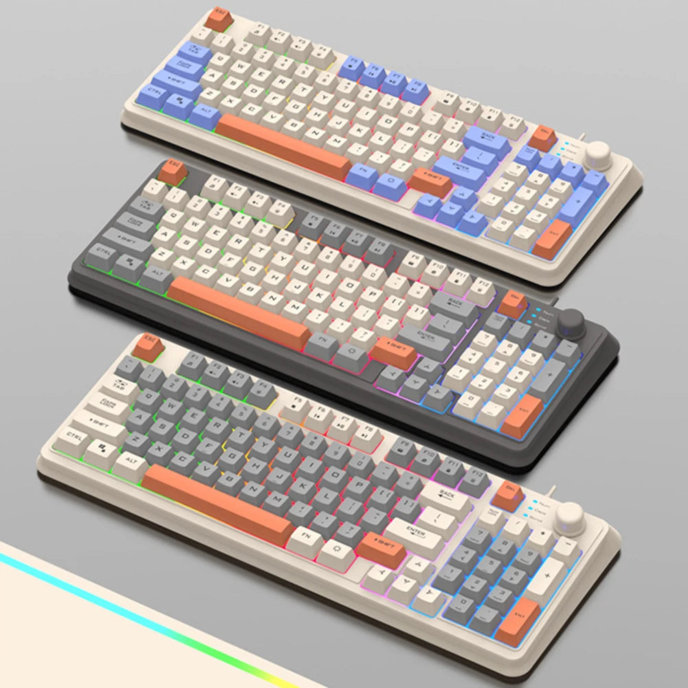94 Key Customized Gaming Keyboard with Mouse RGB Backlit Wired Keyboard
