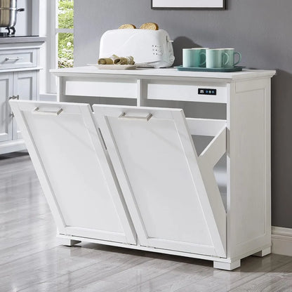 Double Tilt Out Free Standing Trash Cabinet