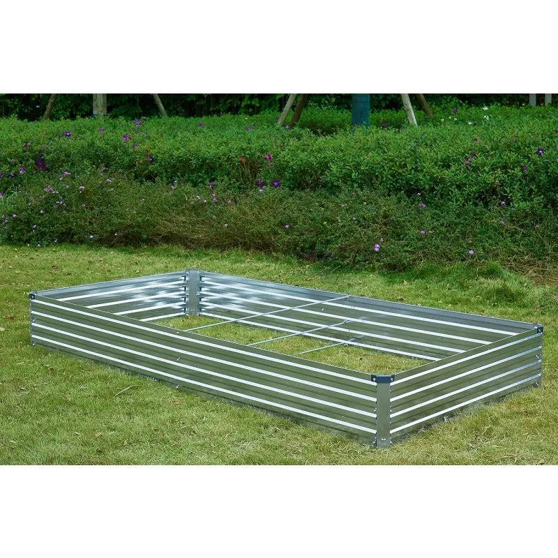 2 Pack 6x3x1FT Galvanized Metal Raised Garden Bed Kit - Outdoor