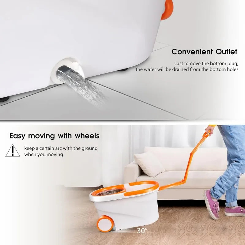 360° Spin Mop and Bucket with Wringer