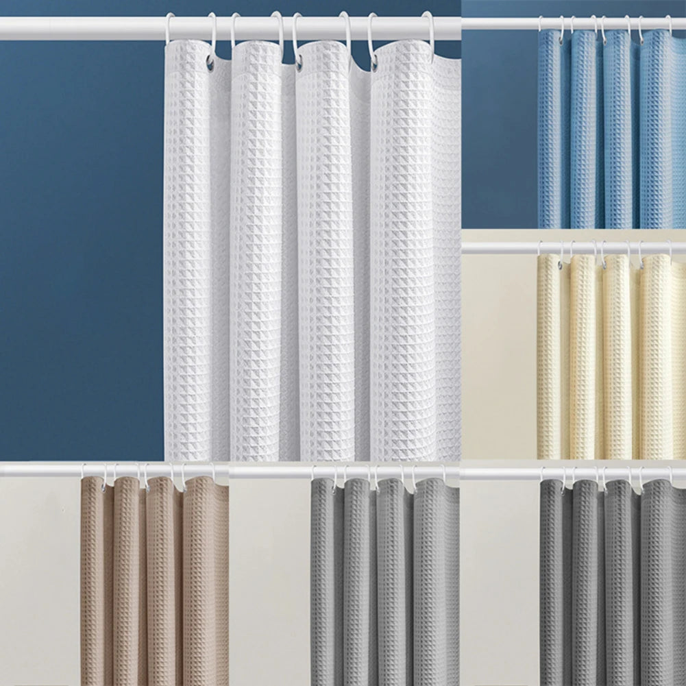 Thickened Waffle Waterproof Bathroom Shower Curtain