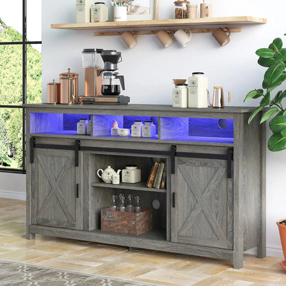 Rustic Entertainment Center with Power Outlets for up to 65 inch TV