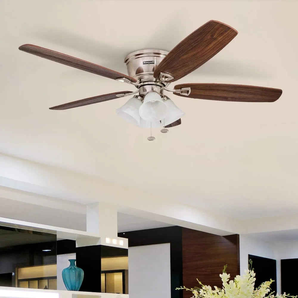 52 inch classic embedded indoor LED ceiling fan with light