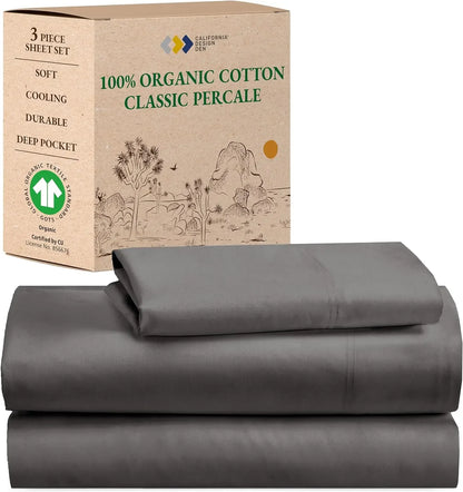 100% Organic Cotton Cooling Sheet Set With Deep Pockets
