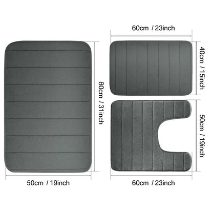 Water Absorbing, Non-Slip Memory Foam Bath Mat