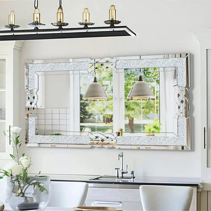 Large Crystal Crush Diamond Decorative Mirror