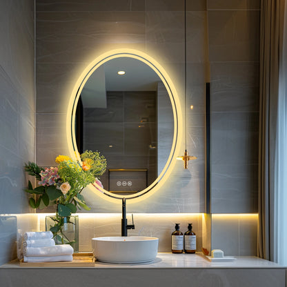 Wall Mounted Backlit Round Vanity Mirror
