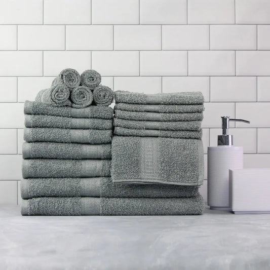 18-Piece 100% Cotton Towel Set