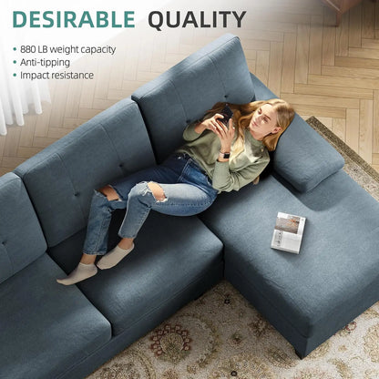 U-Shaped Sectional Sofa Couch with Double Chaises