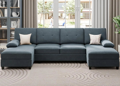 U-Shaped Sectional Sofa Couch with Double Chaises