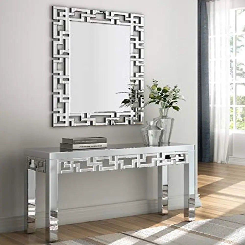 Large Rectangular Venetian Wall Mirror with Hand Polished Edges