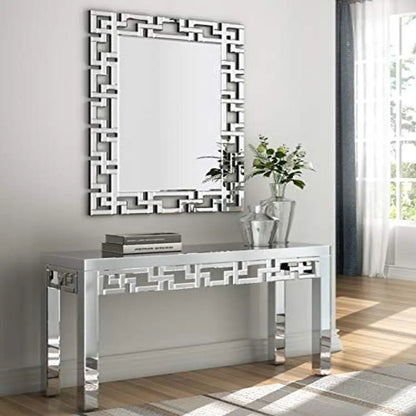 Large Rectangular Venetian Wall Mirror with Hand Polished Edges
