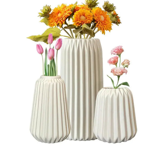 3 PCS Floral Ceramic Vase Set Creative Vase Set