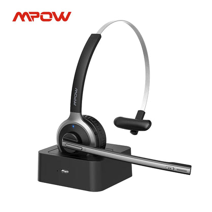 Bluetooth 5.0 Headphones with Mic Charging Base18H Talking Time