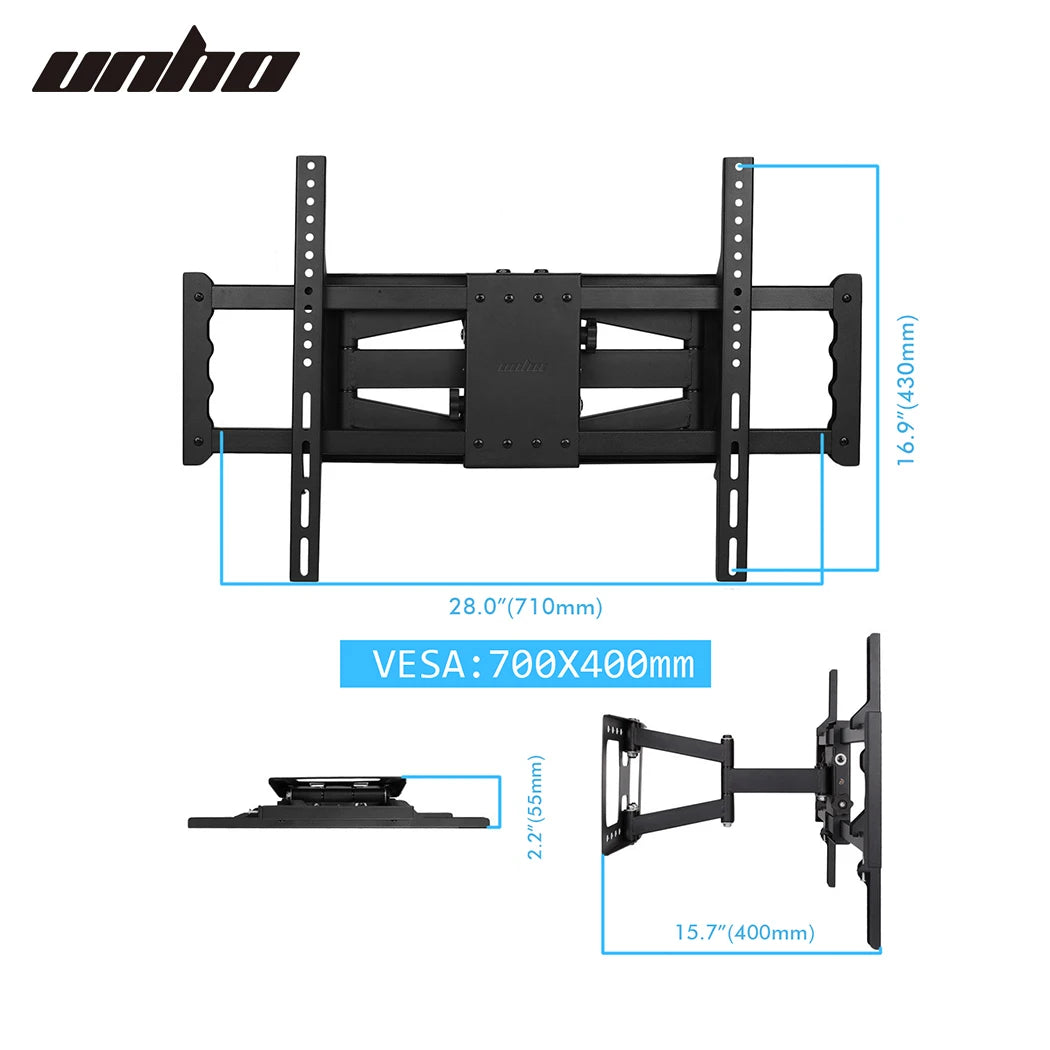 Full Motion Wall Mount TV Bracket With Dual Arms