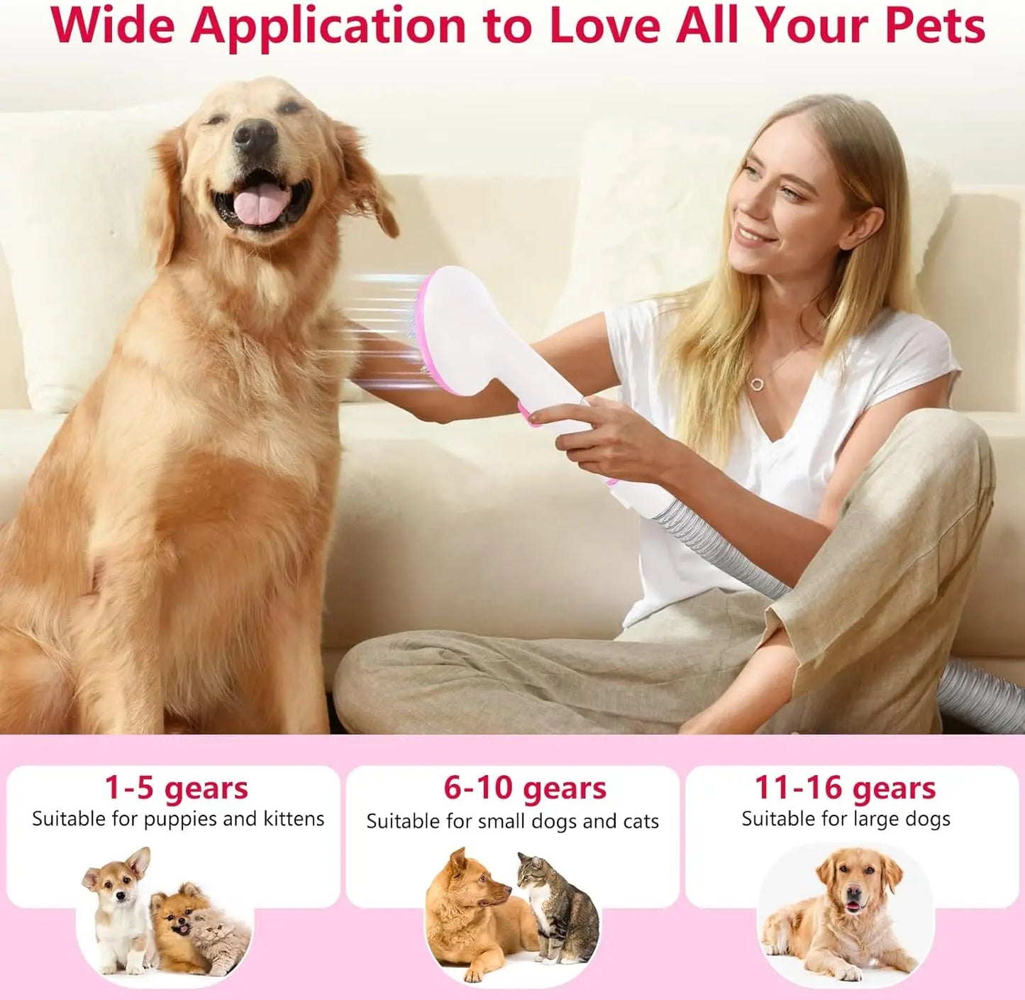 Multi-Functional Pet Grooming Vacuum Kit
