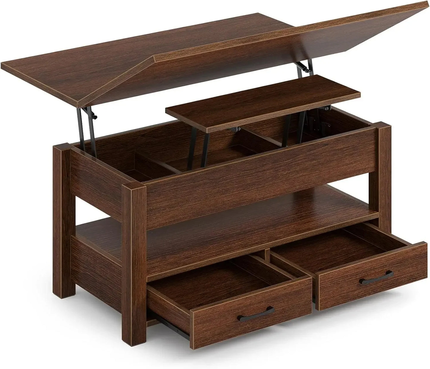 Multi-Function Lift Top Coffee Table with Drawers