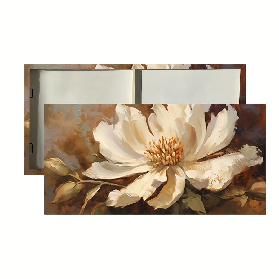 Canvas Wrapped Framed Flower Painting