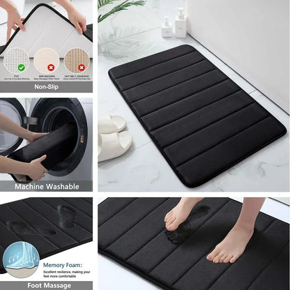 Water Absorbing, Non-Slip Memory Foam Bath Mat