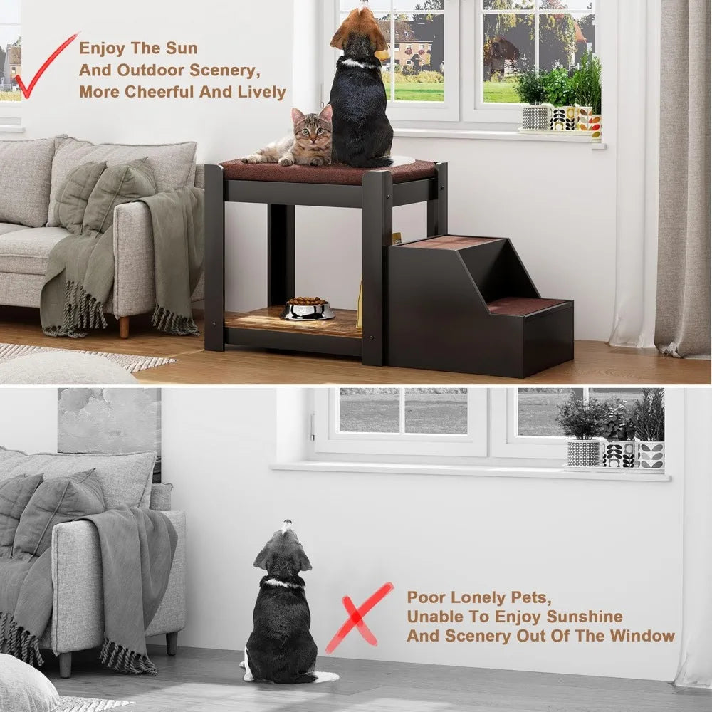 Indoor Window Seat with Non-Slip Stairs