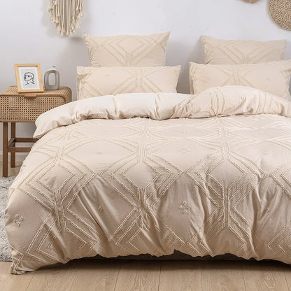 3pcs Tufted Duvet Bedding Cover Set For All-Seasons