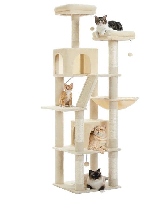 Large Cat Tree with Scratching Posts for Indoor Cats