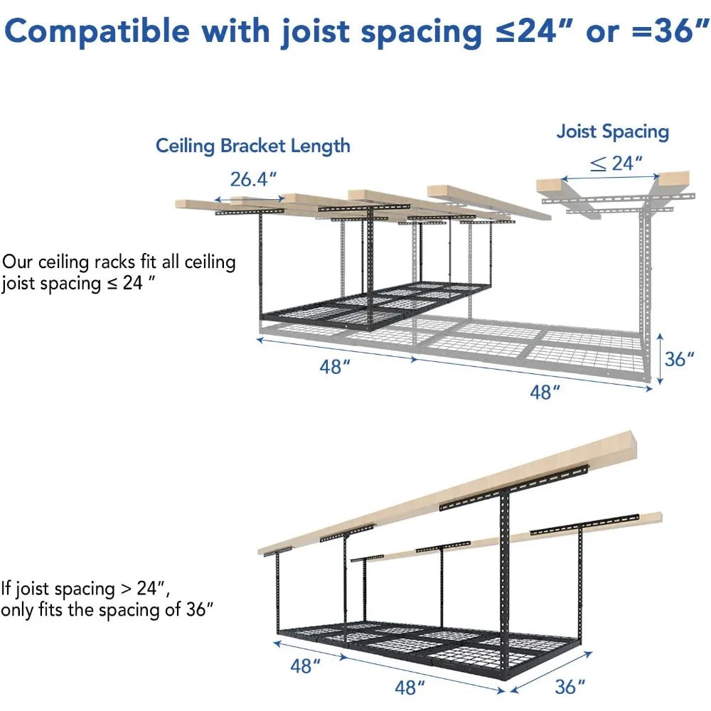 3x8 Adjustable Overhead Garage Storage System