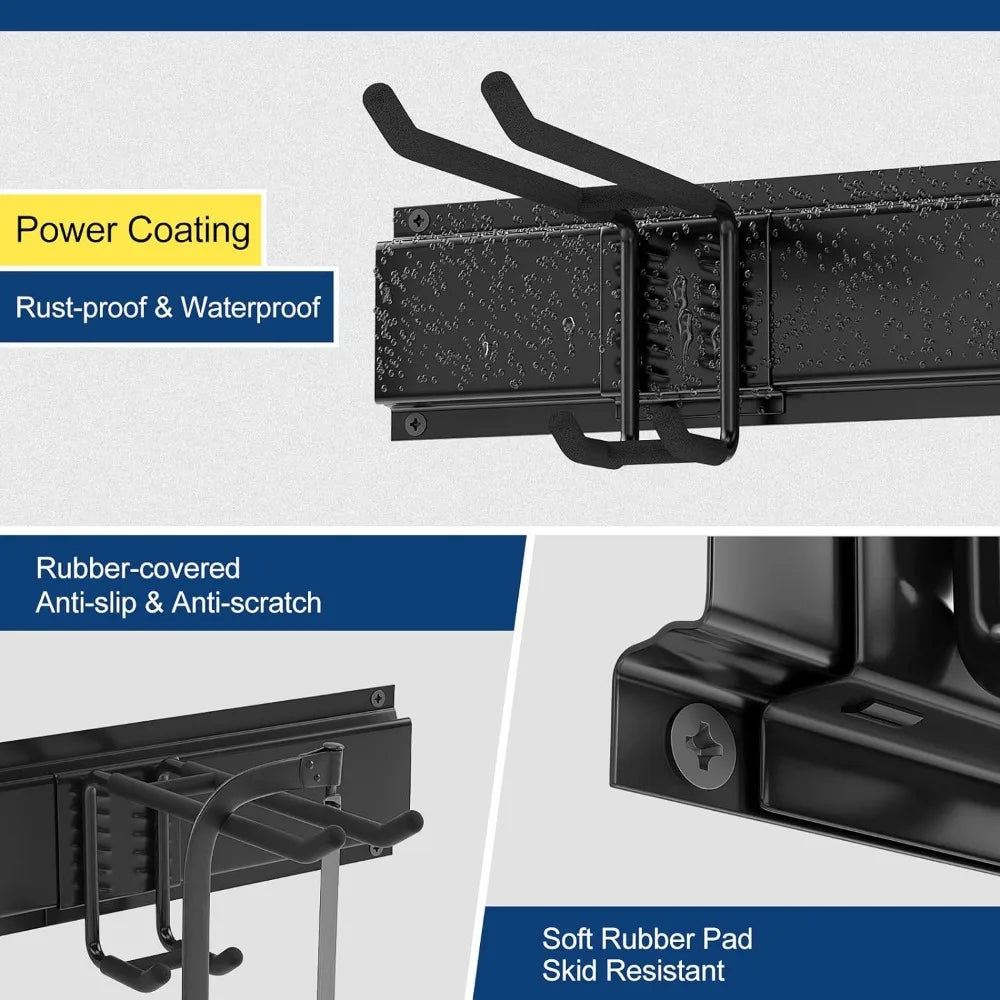 Adjustable Wall Mount Garage Yard Garden Tool Organizer