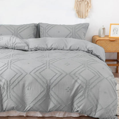 3pcs Tufted Duvet Bedding Cover Set For All-Seasons